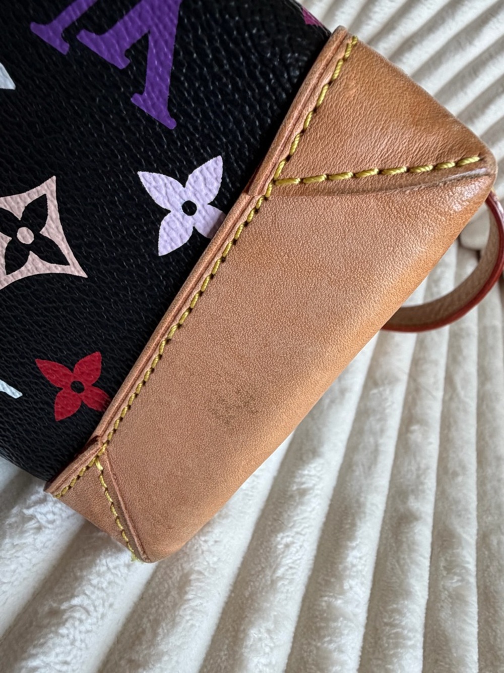Louis Vuitton Black Multicolor Monogram Shoulder Bag with Tan Trim - Picture 5 of 16